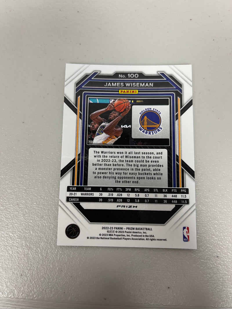 2022-23 Panini Prizm James Wiseman Silver Prizm Near Mint