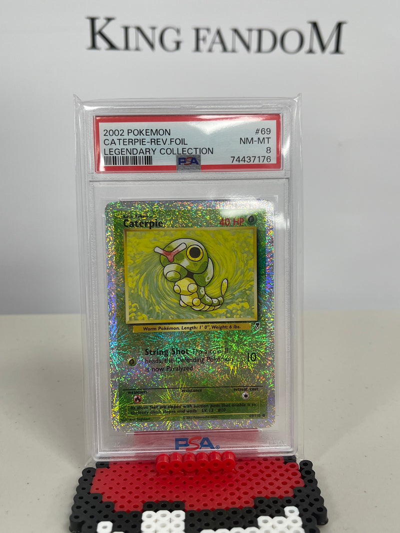 2002 Pokemon TCG Legendary Collection Caterpie 69/110 Reverse Holo PSA 8