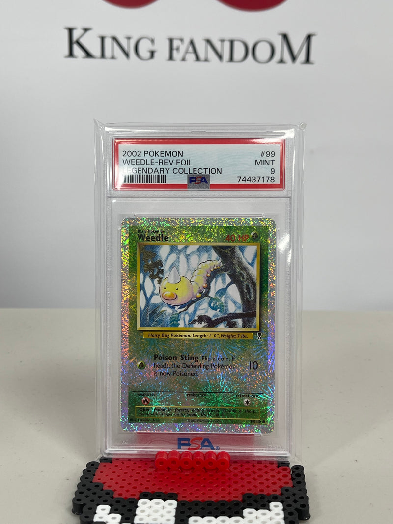 PSA 9 MINT Weedle Reverse Holo Legendary Collection Pokemon Card
