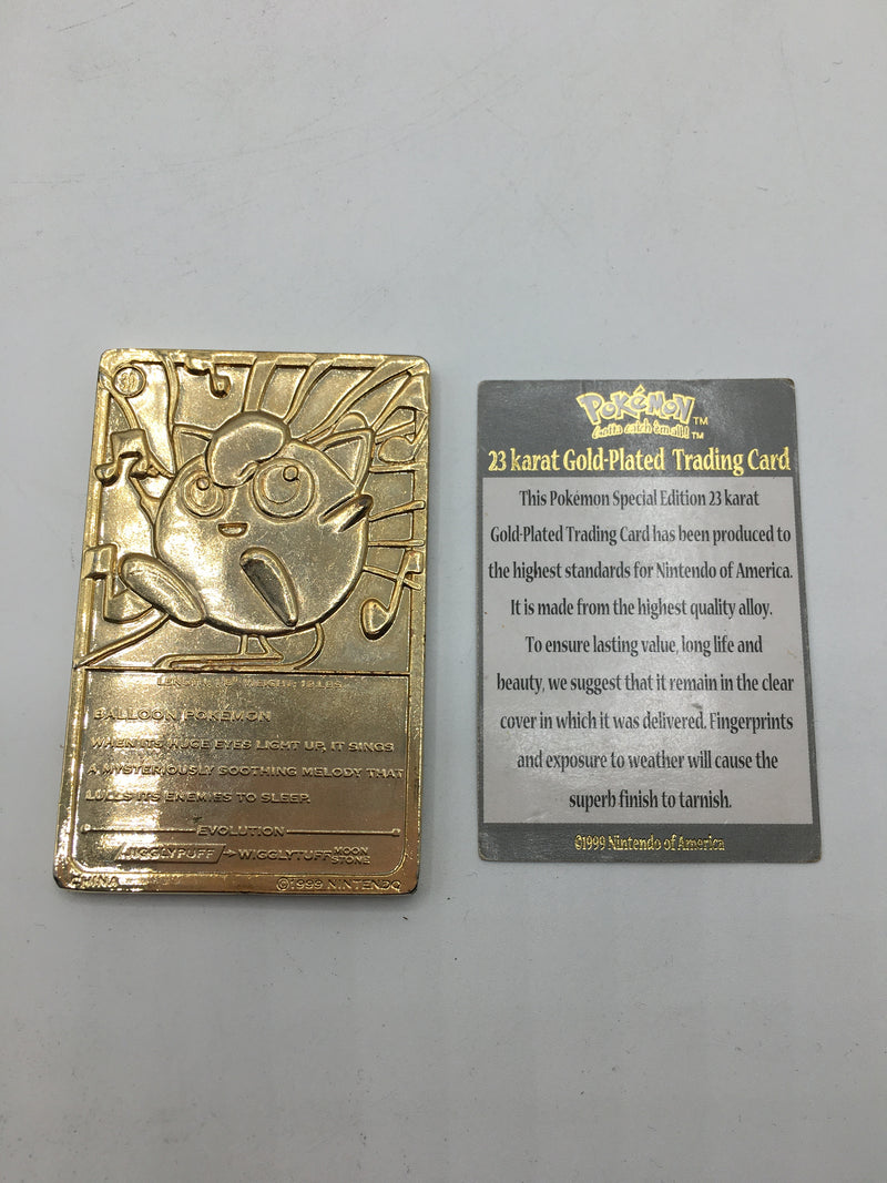Jigglypuff - 1999 Pokémon 23K Gold Plated Trading Card Limited Edition Burger King