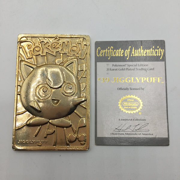 Jigglypuff - 1999 Pokmon 23K Gold Plated Trading Card Limited Edition