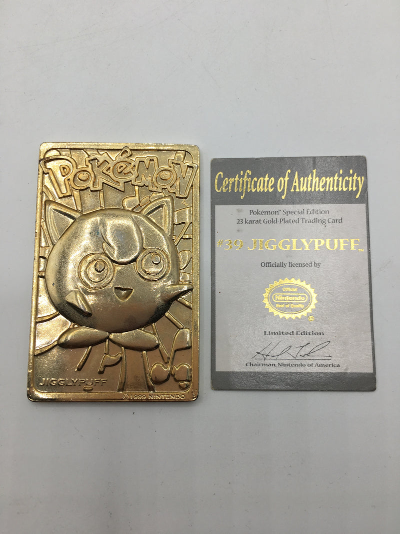 Jigglypuff - 1999 Pokmon 23K Gold Plated Trading Card Limited Edition Jigglypuff - 1999 Pokmon 23K Gold Plated Trading Card Limited Edition