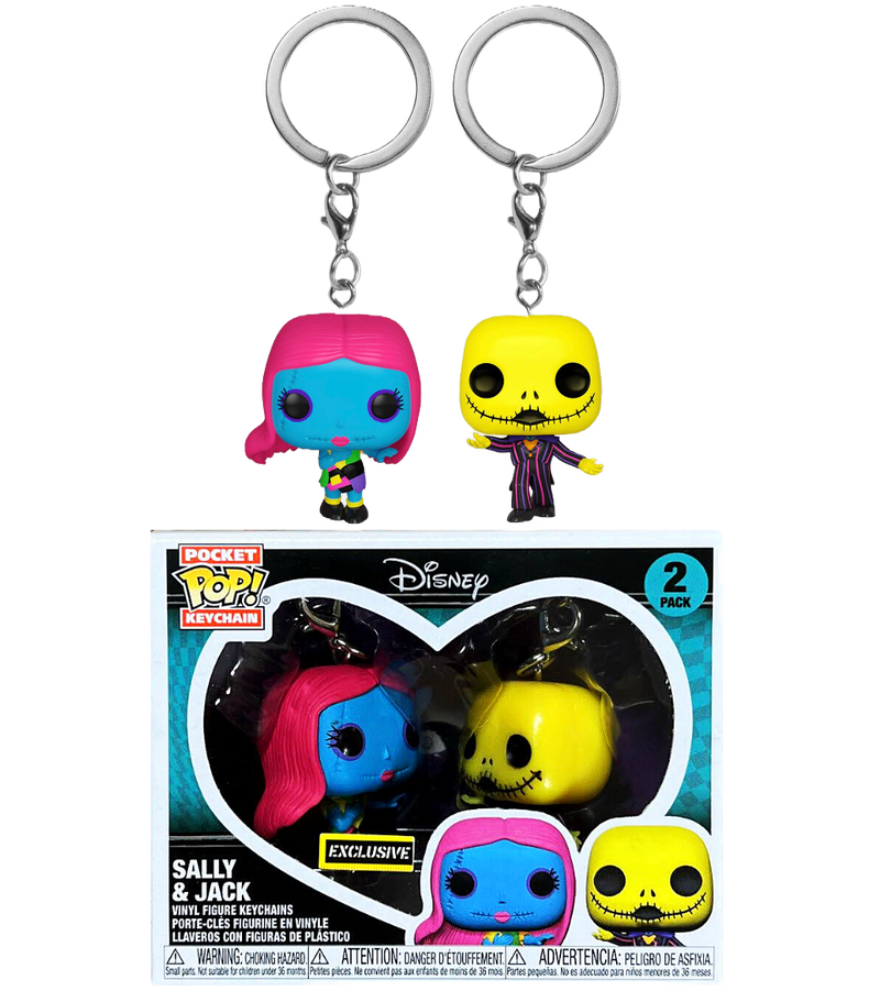 Sally & Jack (Blacklight | 2-Pack) Hot Topic Exclusive Pop! Keychain
