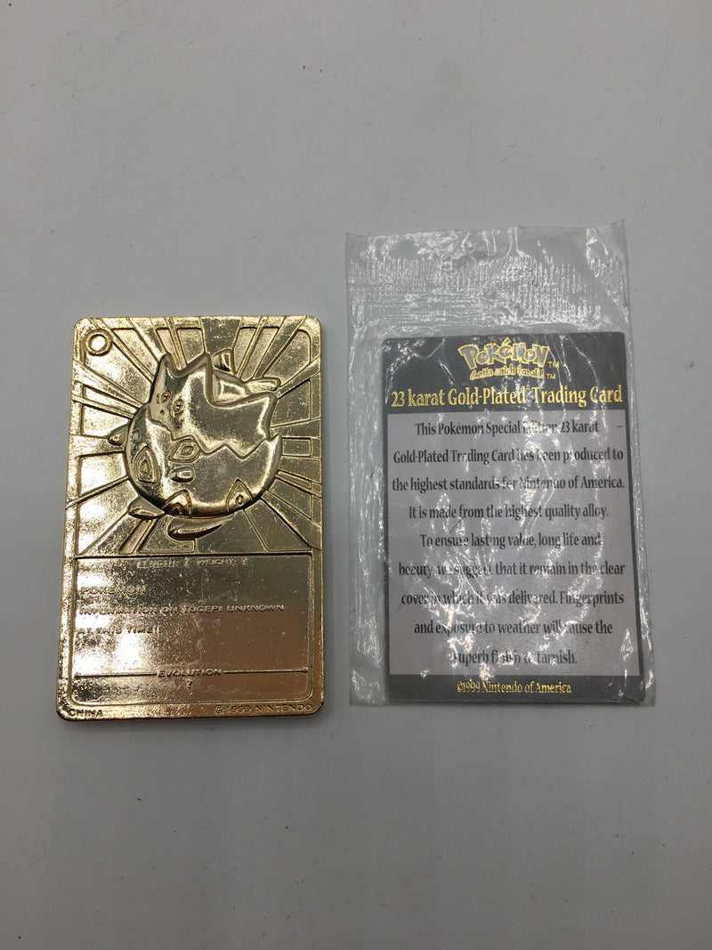 Togepi - 1999 Pokmon 23K Gold Plated Trading Card Limited Edition Bur Togepi - 1999 Pokmon 23K Gold Plated Trading Card Limited Edition Bur