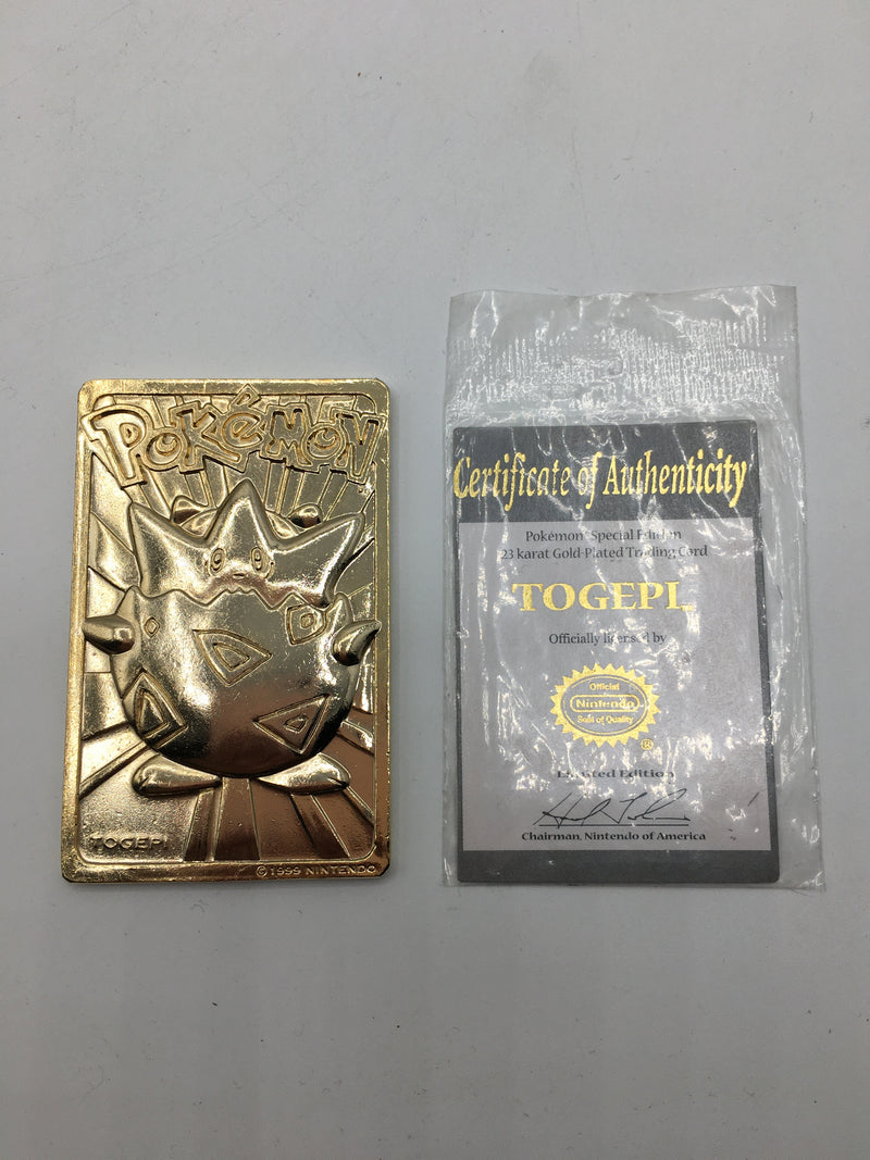 Togepi - 1999 Pokémon 23K Gold Plated Trading Card Limited Edition Burger King
