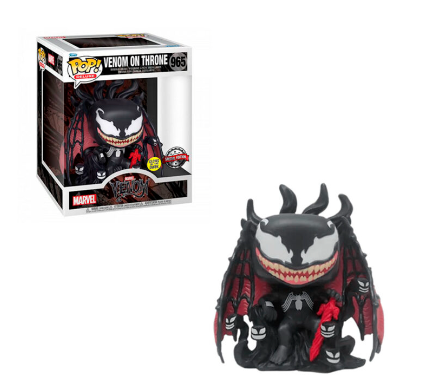 Funko Pop! Venom On Throne de luxo (brilha no escuro), conjunto 965 Funko Pop! Venom On Throne de luxo (brilha no escuro), conjunto 965