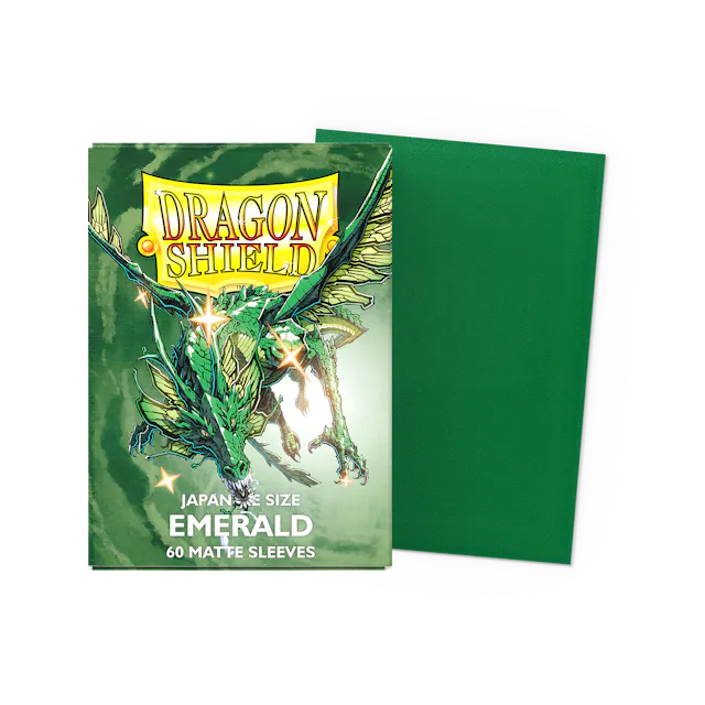 Dragon Shield - Emerald - Matte Sleeves - Japanese Size (60 pack)