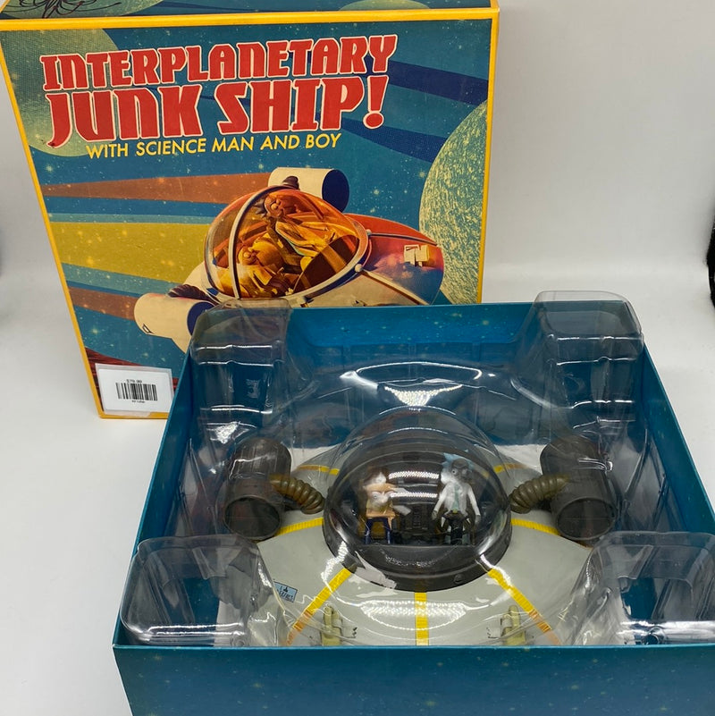 Rick & Morty Interplanetary Junk Ship with Science Man and Boy in Box Space Toy