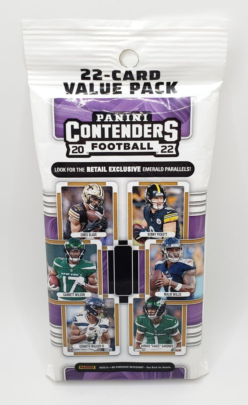 2022 Panini Contenders Football 22 Card Value Pack NFL Jumbo Fat Pack