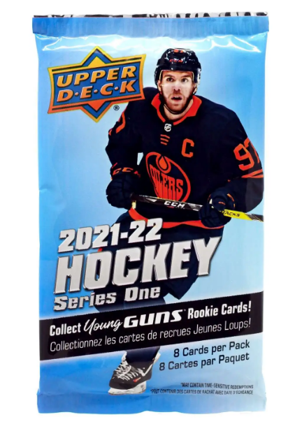 2021-22 Upper Deck NHL Series One Hockey Collector's Tin Pack [8-Cards]