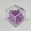 Critical Hit Collectibles - Transparent Purple Polyhedral Dice with White Numbers - (7-Pack)