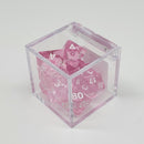 Critical Hit Collectibles - Transparent Pink Polyhedral Dice with White Numbers - (7-Pack)