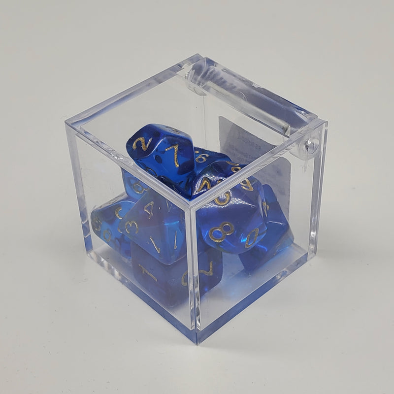 Critical Hit Collectibles - Special Set Blue Polyhedral Dice with Gold Numbers - (7-Pack)