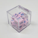Critical Hit Collectibles - Opaque Pink Polyhedral Dice with Blue Numbers - (7-Pack)