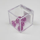 Critical Hit Collectibles - Transparent Purple Mini-Polyhedral Dice with White Numbers - (7-Pack)