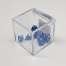 Critical Hit Collectibles - Marbled Blue Mini-Polyhedral Dice with White Numbers - (7-Pack)