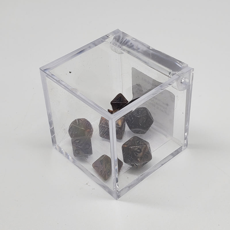 Critical Hit Collectibles - Marbled Brown Mini-Polyhedral Dice with Black Numbers - (7-Pack)