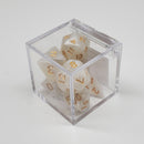 Critical Hit Collectibles - Marbled White Polyhedral Dice with Gold Numbers - (7-Pack)