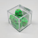 Critical Hit Collectibles - Marbled Neon Green Polyhedral Dice with Purple Numbers - (7-Pack)