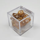 Critical Hit Collectibles - Marbled Gold Polyhedral Dice with White Numbers - (7-Pack)