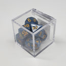 Critical Hit Collectibles - Jade Blue Polyhedral Dice with Gold Numbers - (7-Pack)