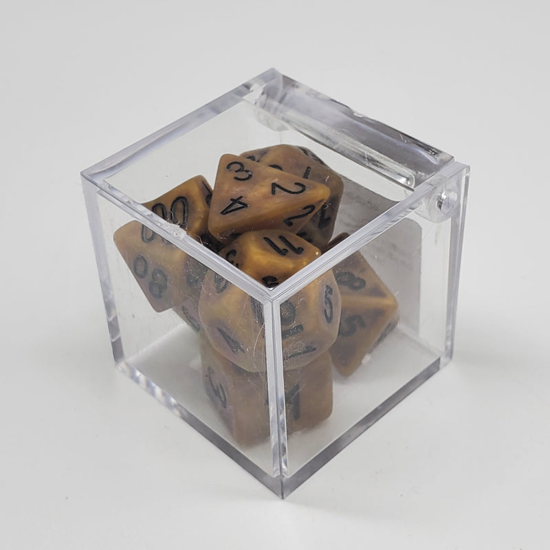 Critical Hit Collectibles - Ancient Gold Polyhedral Dice with Black Numbers - (7-Pack)