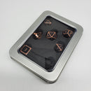Critical Hit Collectibles - RPG Black Shadow Metal Polyhedral Dice with Copper Numbers - (7-Pack)