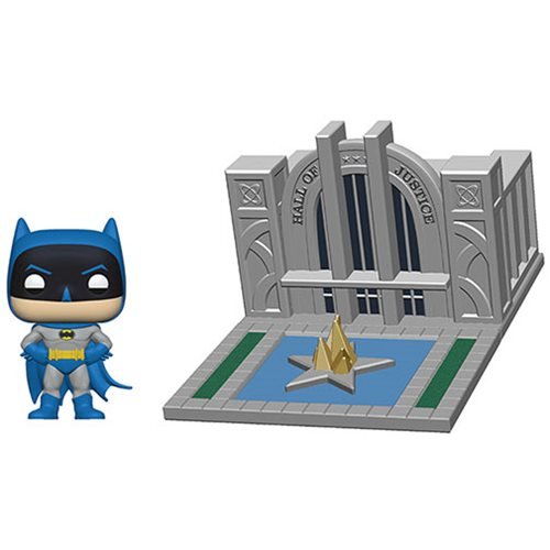 Batman with the Hall of Justice