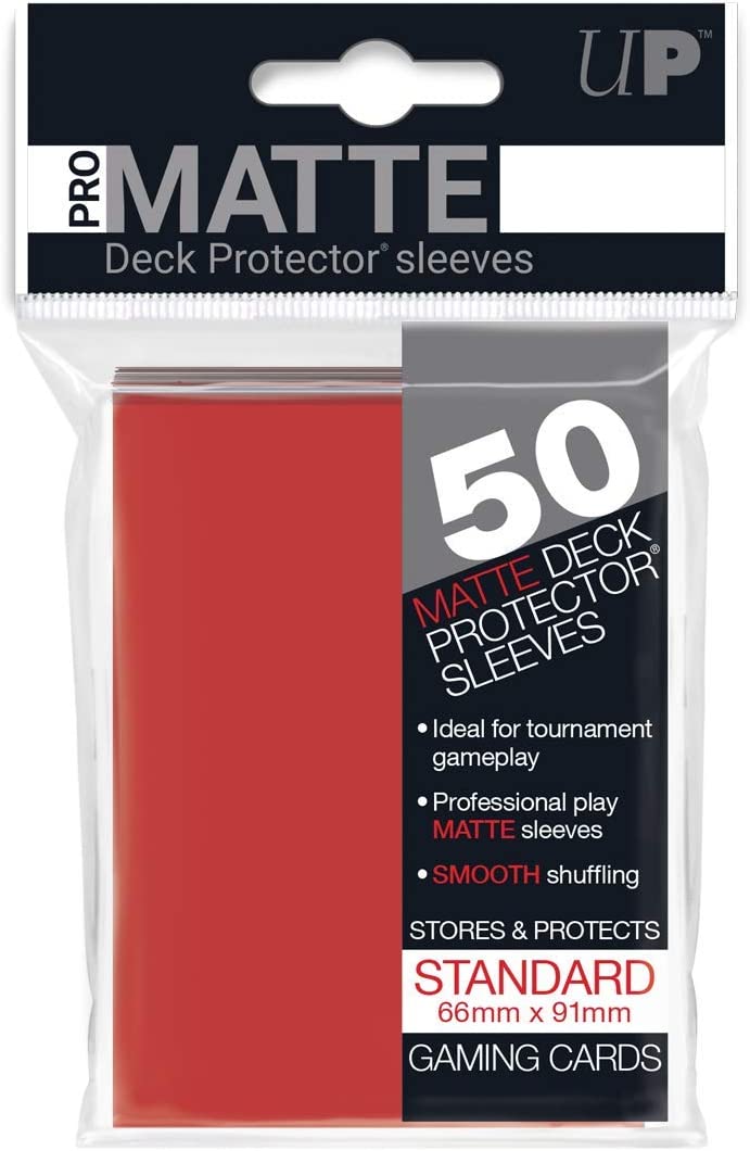 Ultra-Pro Matte Red STANDARD Sleeves - (50 Pack)
