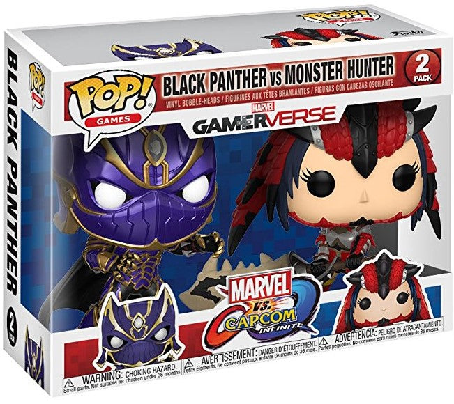 Marvel Vs. Capcom Infinite Black Panther vs. Monster Hunter 2-pack Pop! Vinyl Figure