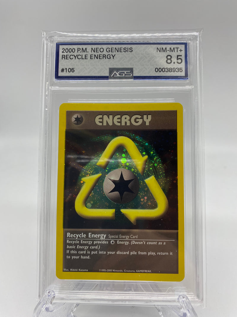 AGS Graded 2000 Pokemon Neo Genesis Recycle Energy No.105 8.5