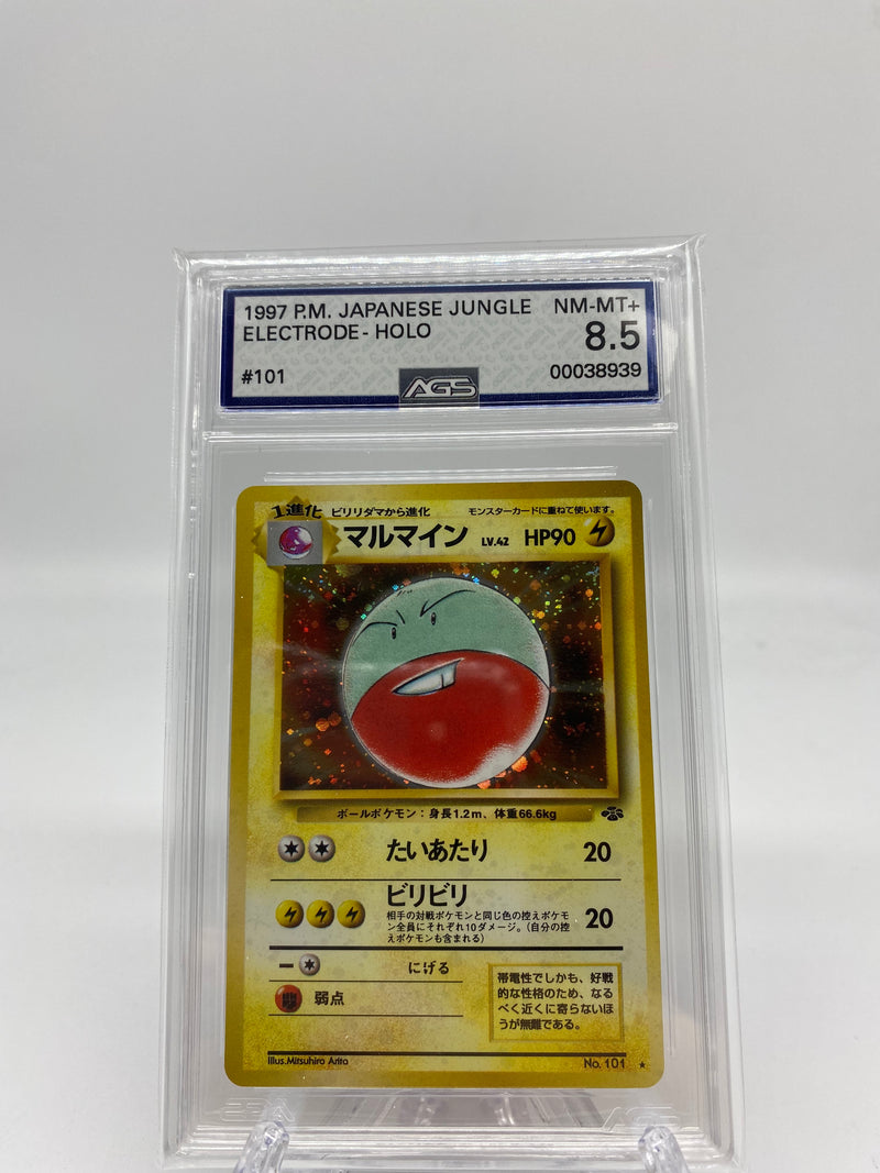 AGS Graded 1997 Pokemon Jungle Holo Japanese Electrode No.101 8.5