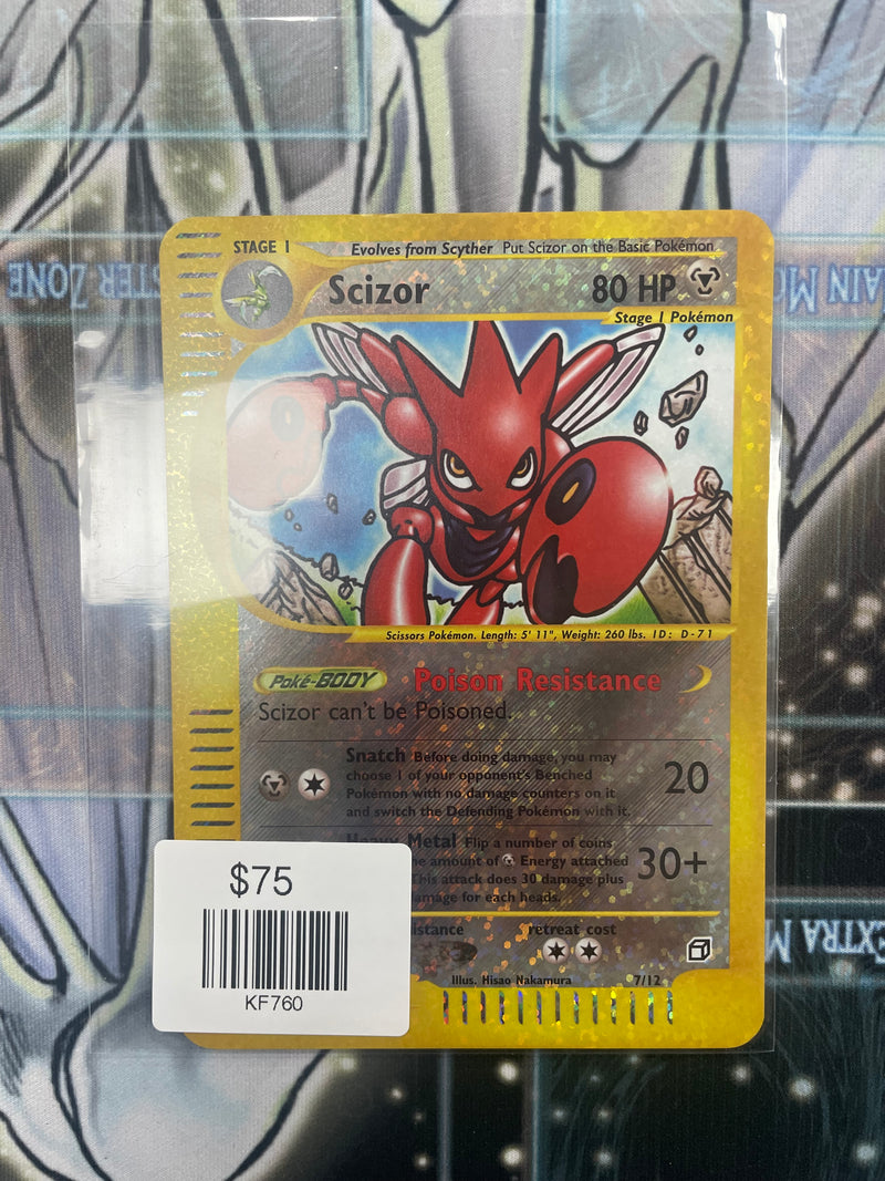 Pokemon Card - Scizor - 7/12 - Jumbo Box Topper Aquapolis Reverse Holo 2002