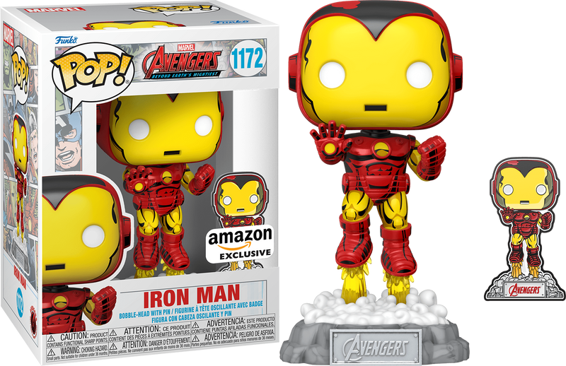 Iron Man Avengers 60th with Pin Amazon Exclusive Pop! Vinyl Figure