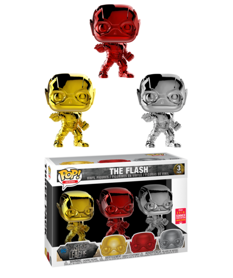 The Flash (Justice League) (Chrome) (3-Pack) [Summer Convention]