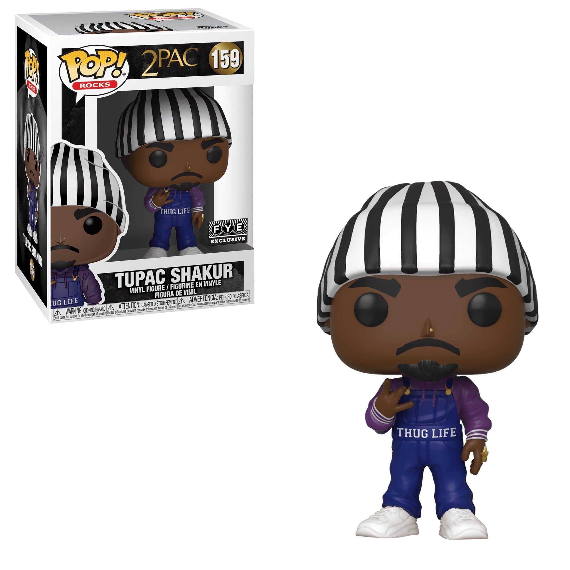 Two Pack Singer Tupac Shakur (Thug Life Overalls) Pop! Vinyl Figure #159