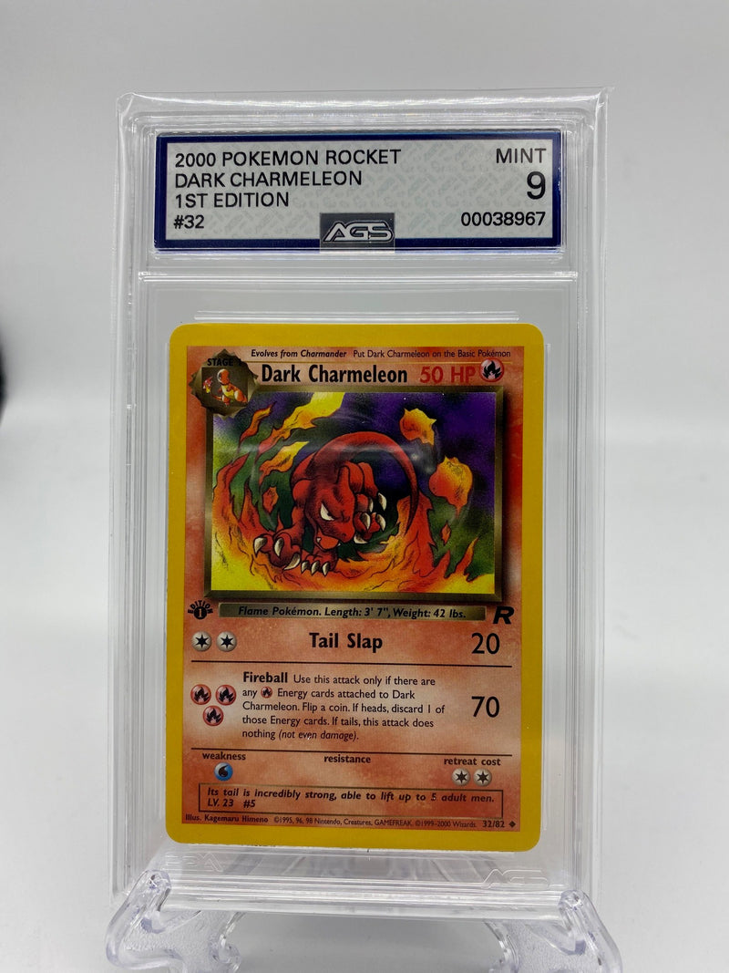 AGS Graded 2000 Pokémon Rocket Dark Charmeleon 1st Edition 32/82 9.0