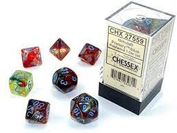 Chessex Nebula Polyhedral Primary /blue 7 die set