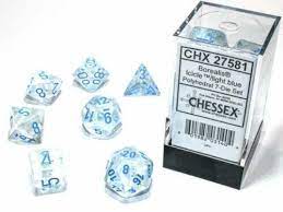 Chessex Borealis Icicle/ Light blue Polyhedral 7-Die Set
