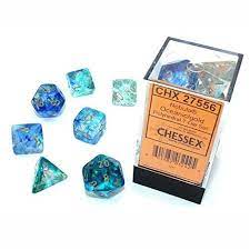 Chessex Nebula Oceanic / Gold Polyhedral 7-Die Set
