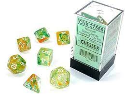 Chessex Nebula Spring/White Polyhedral 7-Die Set