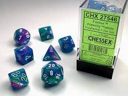 Chessex Festive Waterlily/ White Polyhedral 7-Die Set