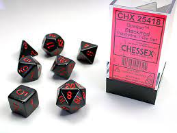 Chessex Opaque Black/ Red Polyhedral 7-Die Set
