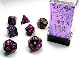 Chessex Gemini Black-Purple/ Gold Polyhedral 7-Die Set