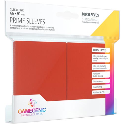 Prime Sleeves: Red 100ct