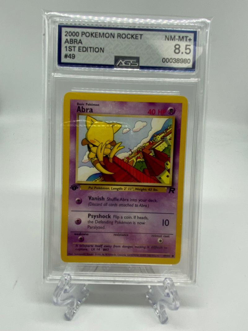 AGS Graded 2000 Pokemon Rocket Abra 1st Edition 49/82 8.5