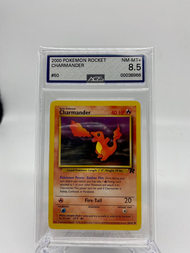 AGS Graded 2000 Pokémon Rocket Charmander 50/82 8.5