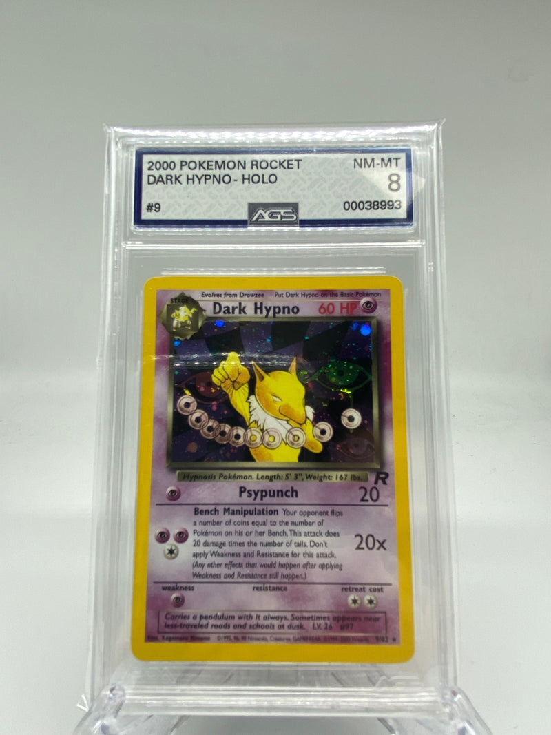 AGS Graded 2000 Pokémon Rocket Holo Dark Hypno 9/82 8.0