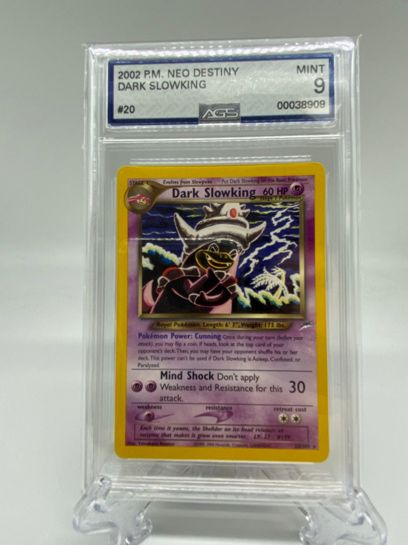 AGS Graded 2002 Pokémon Neo Destiny Dark Slowking 20/105 9.0