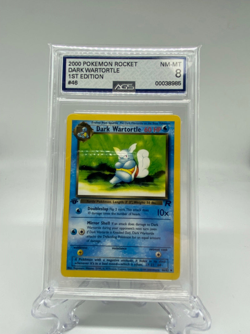 AGS Graded 2000 Pokemon Rocket Dark Wartole 1st Edition 46/82 8.0